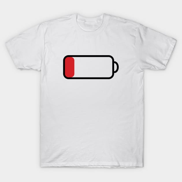 Low Battery T-Shirt by N1L3SH